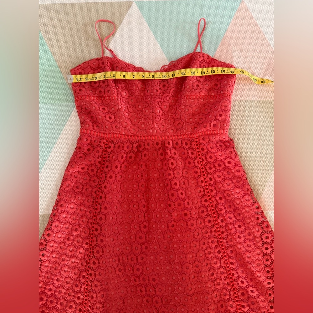 J. Crew Coral Eyelet Midi Dress with Spaghetti Straps - Picture 6 of 10
